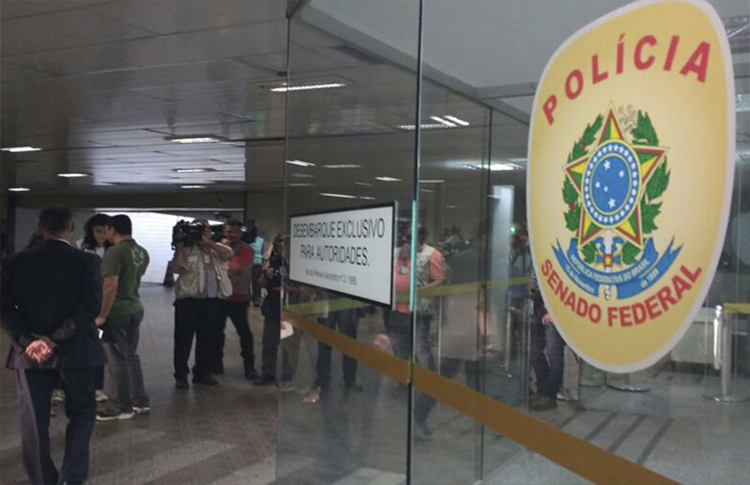 Entrada do espao onde fica lotada a Polcia Senado, no Congresso Nacional (Foto: Elielton Lopes/G1)